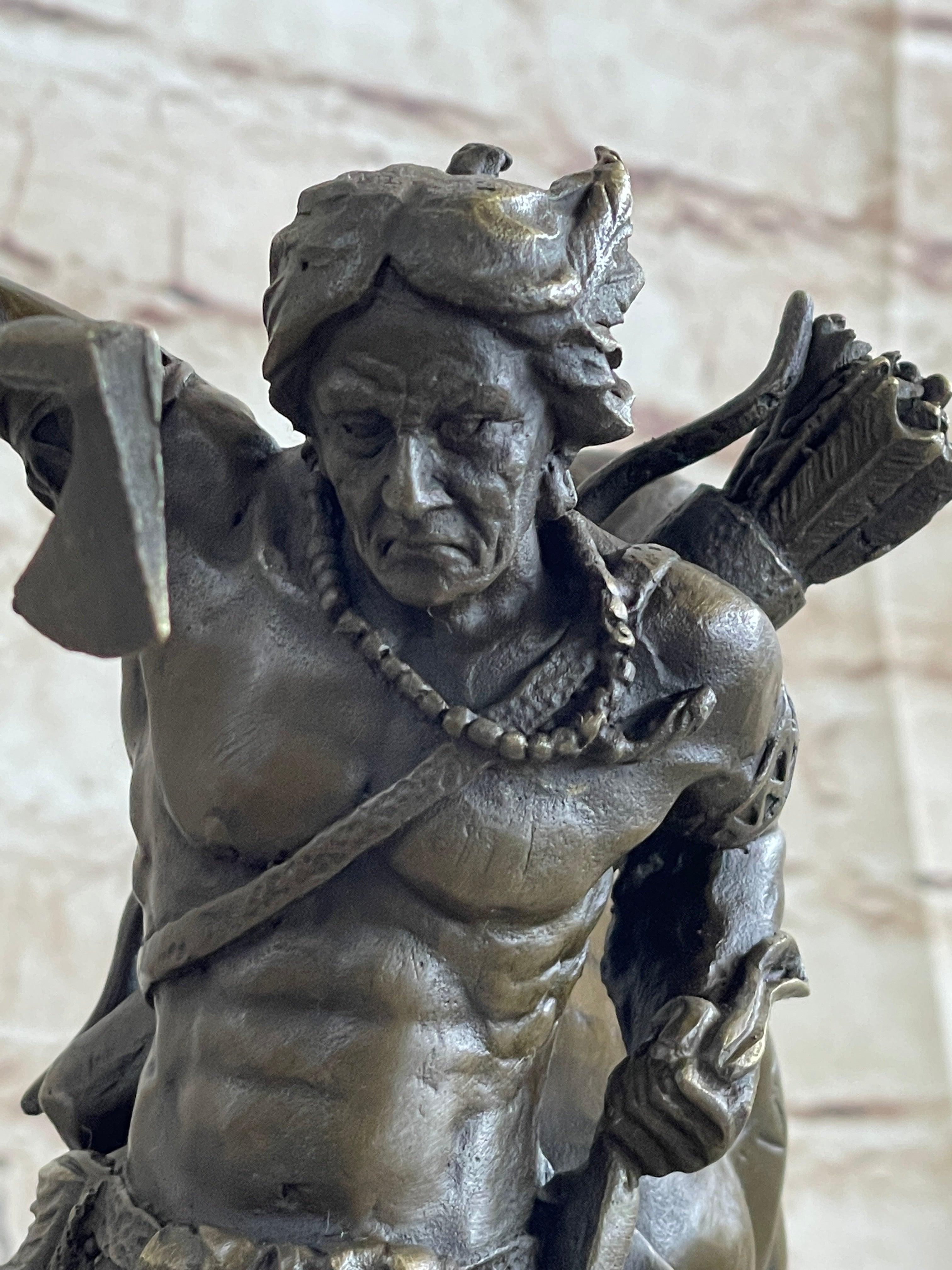 Milo Native American Warrior on Horse Bronze Sculpture