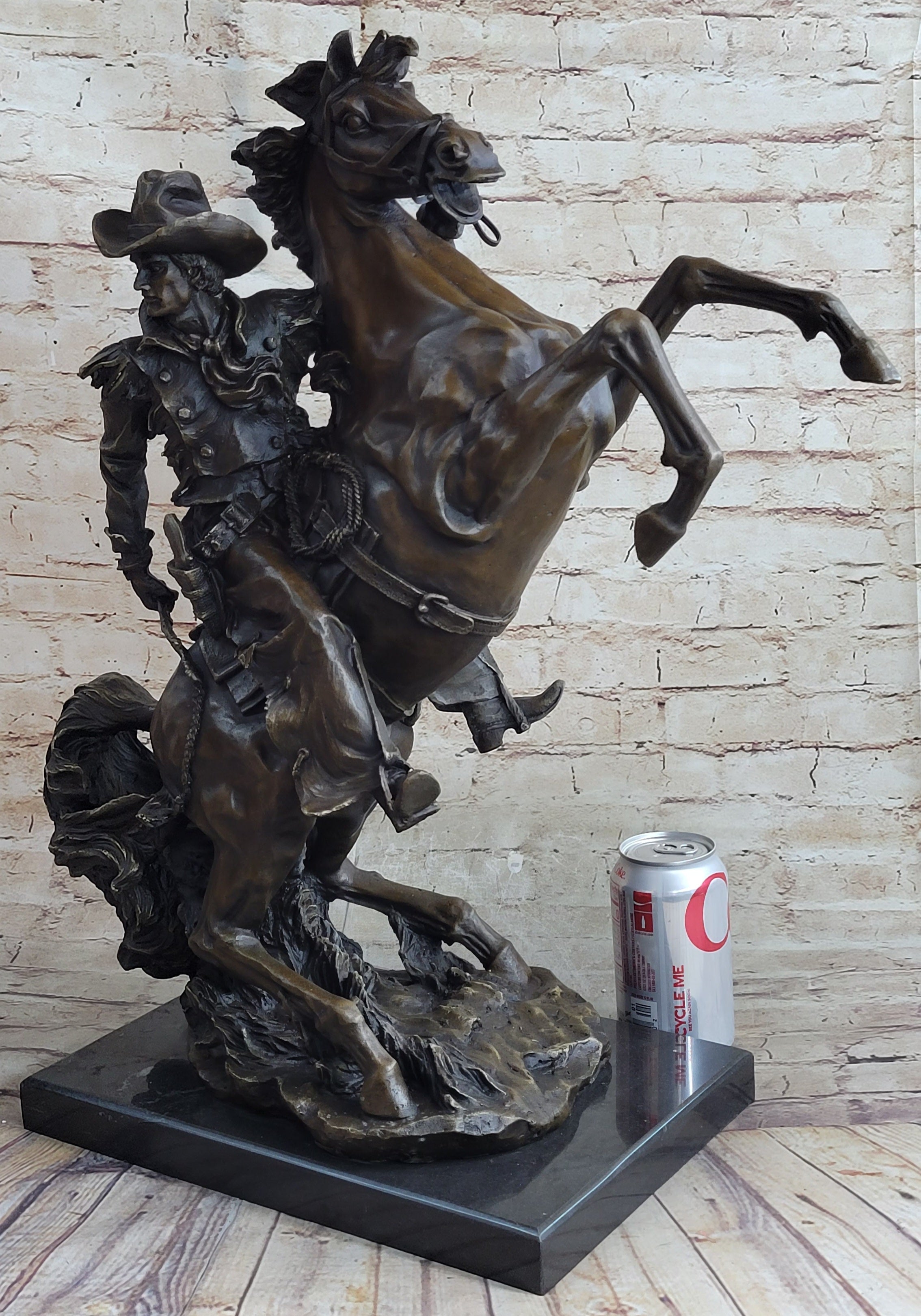 Massive Signed Real Rearing Arabian Horse Bronze Sculpture