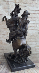 Massive Signed Real Rearing Arabian Horse Bronze Sculpture