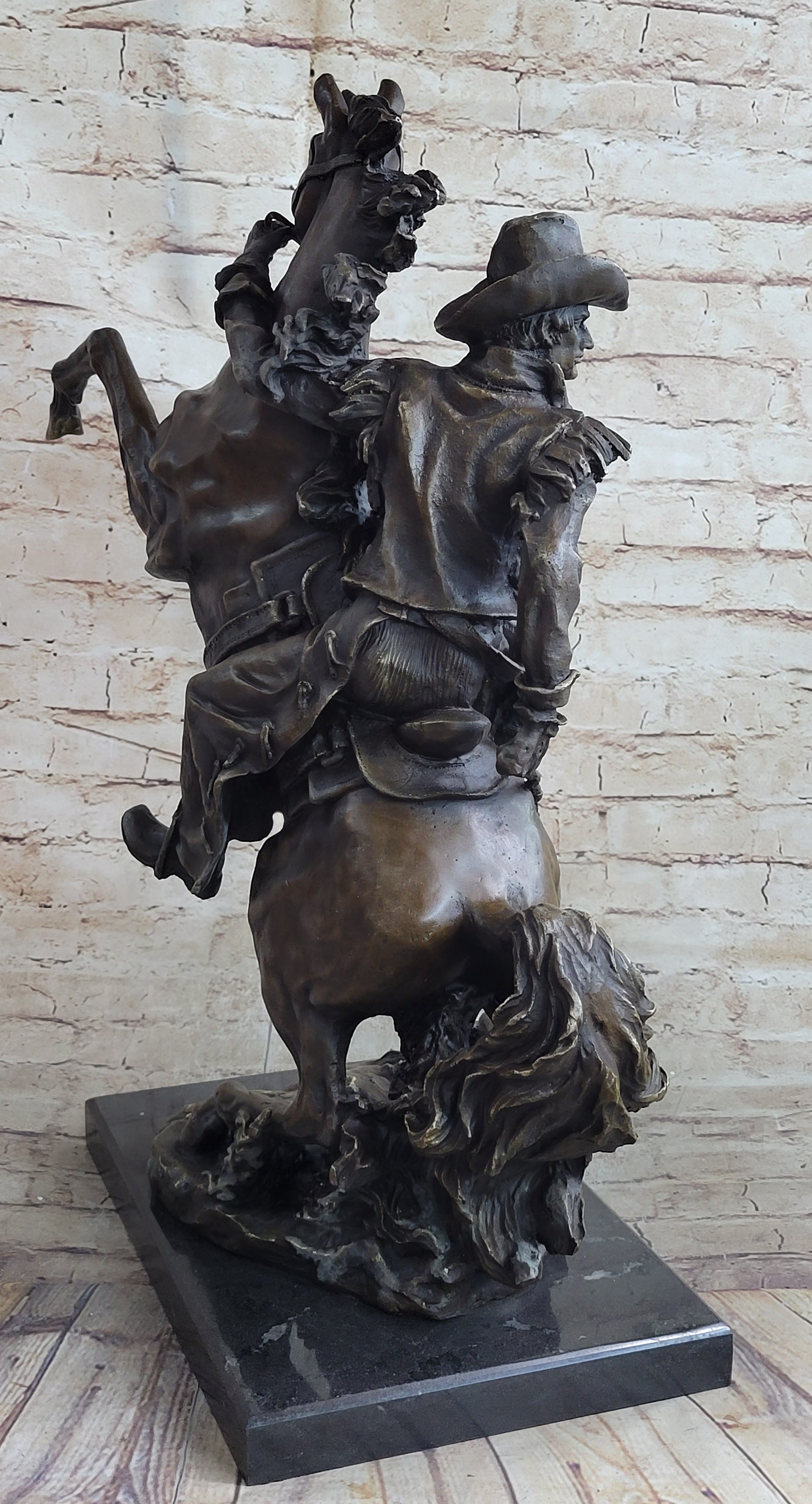 Massive Signed Real Rearing Arabian Horse Bronze Sculpture