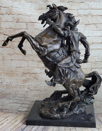 Massive Signed Real Rearing Arabian Horse Bronze Sculpture