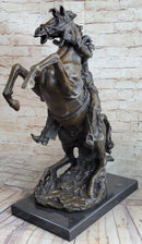 Massive Signed Real Rearing Arabian Horse Bronze Sculpture