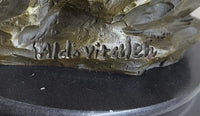 Vitaleh Sexy Nude Wood Nymph Playing Flute Bronze Sculpture