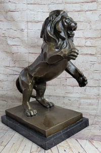 Abstract Guardian Lion Bronze Sculpture Cubism Henry Moore 17" x 12"