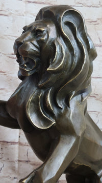 Abstract Guardian Lion Bronze Sculpture Cubism Henry Moore 17" x 12"