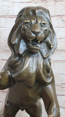 Abstract Guardian Lion Bronze Sculpture Cubism Henry Moore 17" x 12"