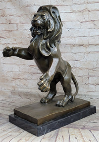Abstract Guardian Lion Bronze Sculpture Cubism Henry Moore 17" x 12"
