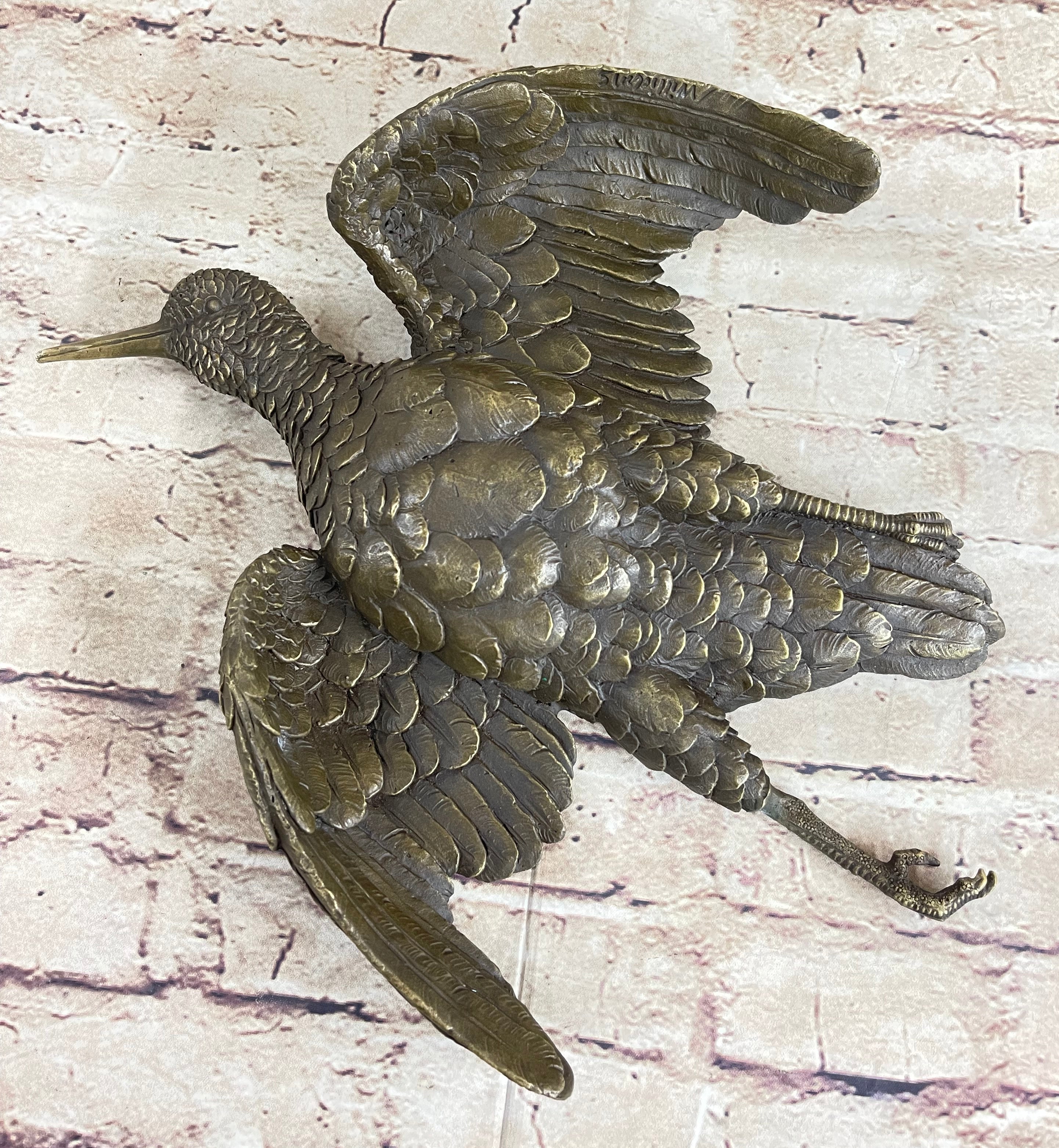 Vintage Cast Bronze Wall Hanging Eagle Sculpture