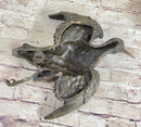 Vintage Cast Bronze Wall Hanging Eagle Sculpture