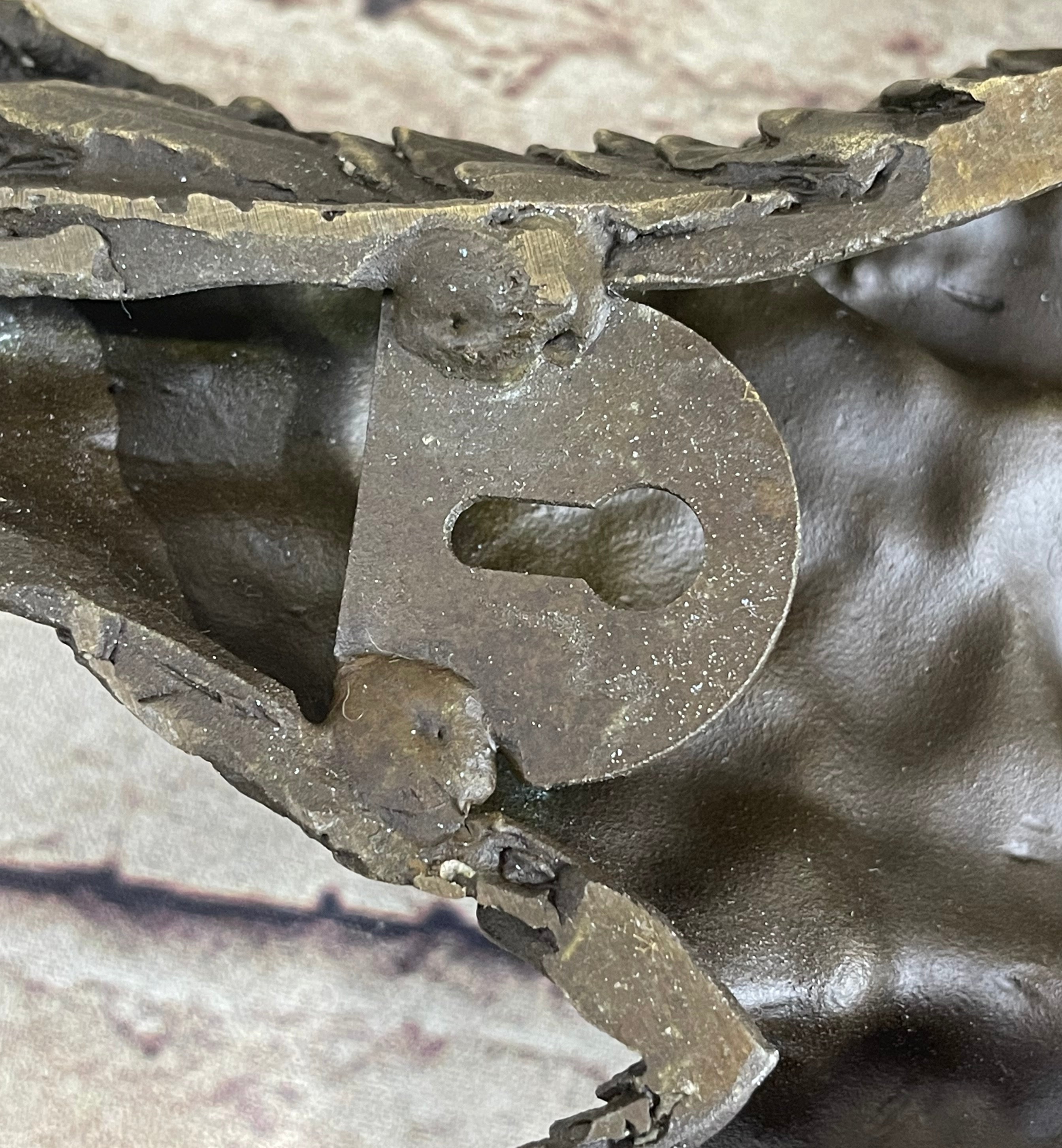 Vintage Cast Bronze Wall Hanging Eagle Sculpture