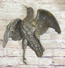 Vintage Cast Bronze Wall Hanging Eagle Sculpture