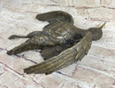 Vintage Cast Bronze Wall Hanging Eagle Sculpture