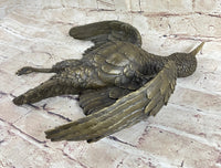 Vintage Cast Bronze Wall Hanging Eagle Sculpture