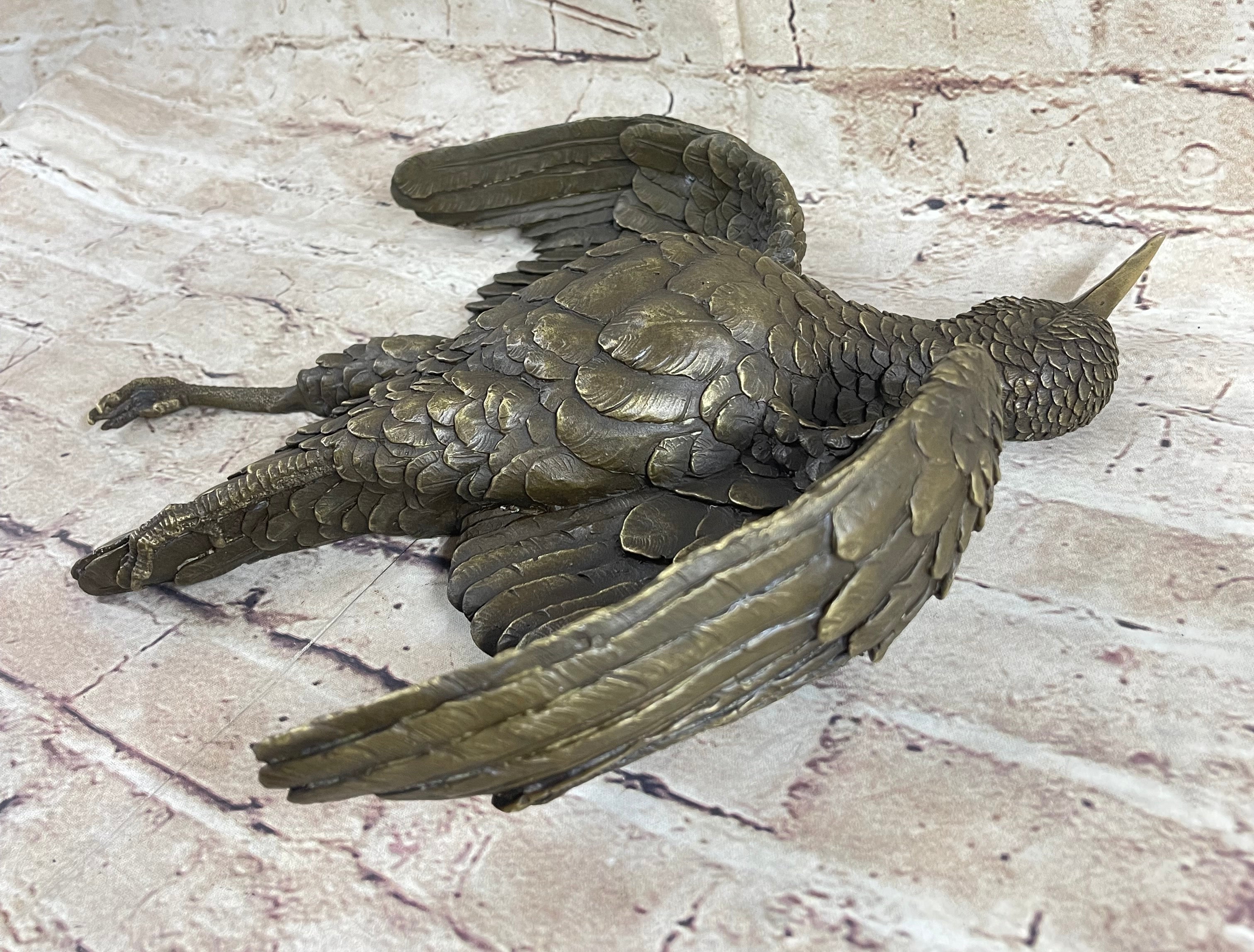 Vintage Cast Bronze Wall Hanging Eagle Sculpture