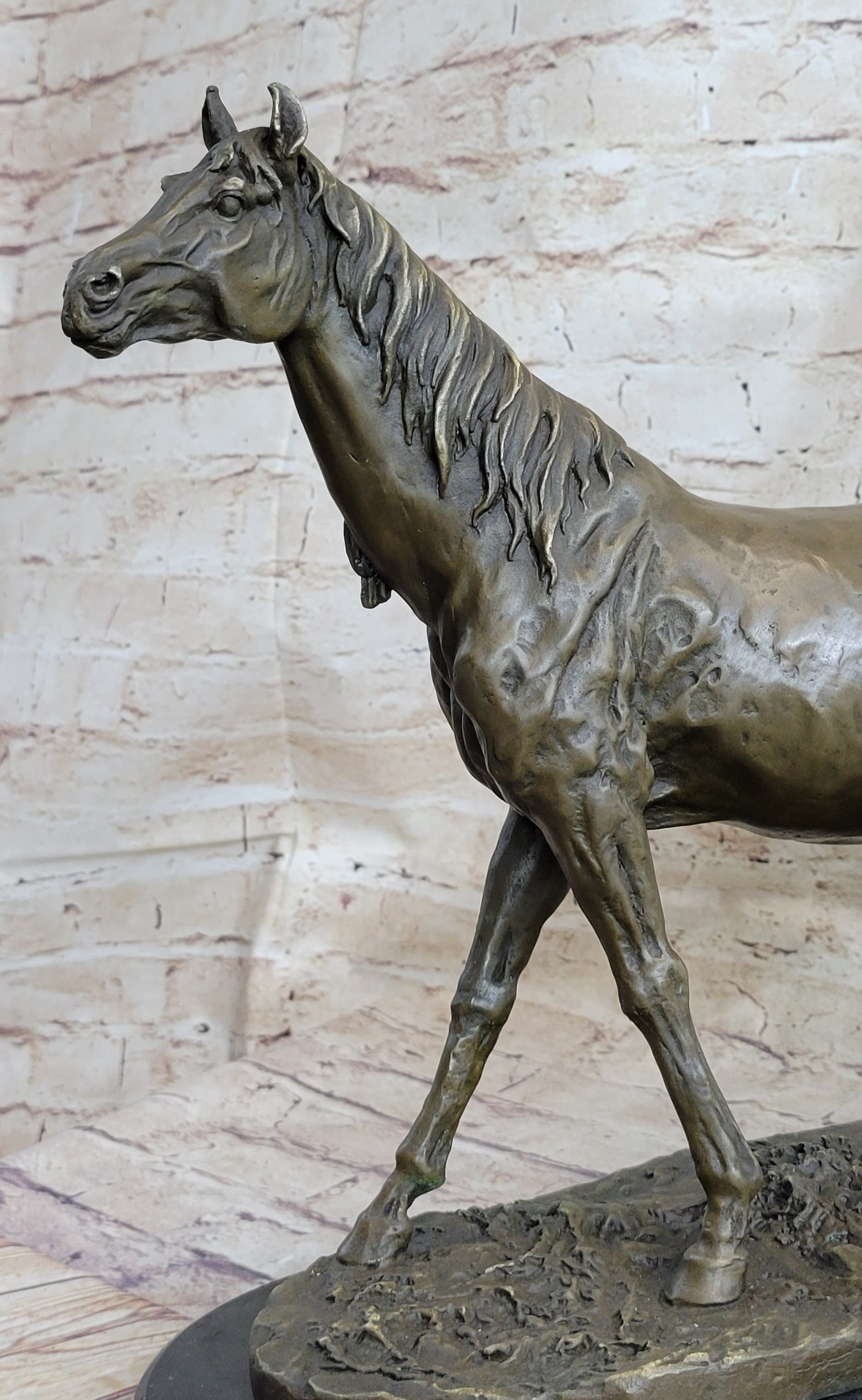 Abstract Modern Art Stallion Racing Horse Trophy Bronze by Mene