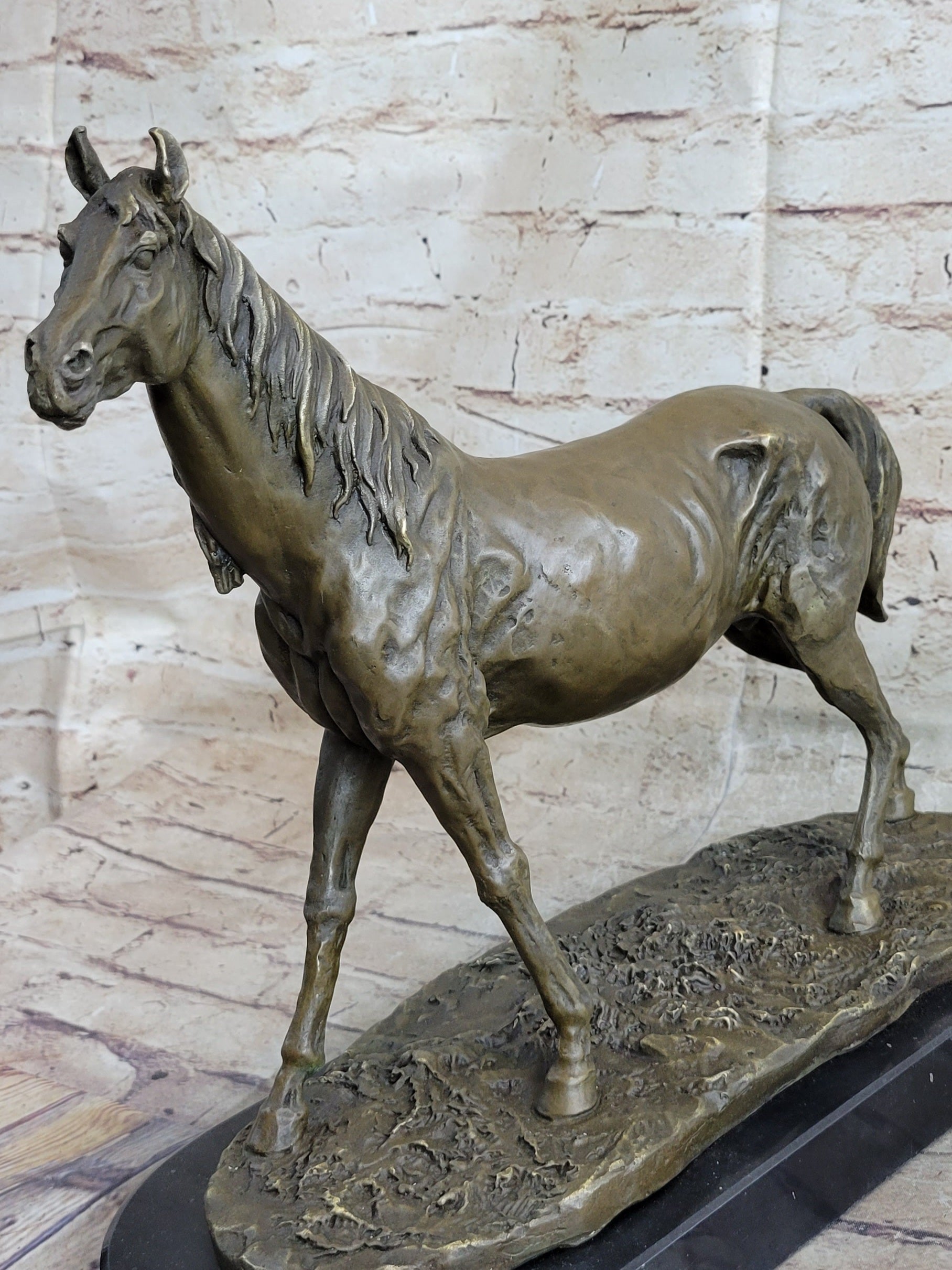 Abstract Modern Art Stallion Racing Horse Trophy Bronze by Mene