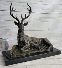 Stag Elk Deer Buck Hunter Bronze Marble Sportsman Art