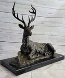 Stag Elk Deer Buck Hunter Bronze Marble Sportsman Art