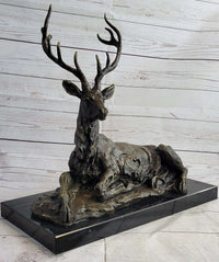 Stag Elk Deer Buck Hunter Bronze Marble Sportsman Art