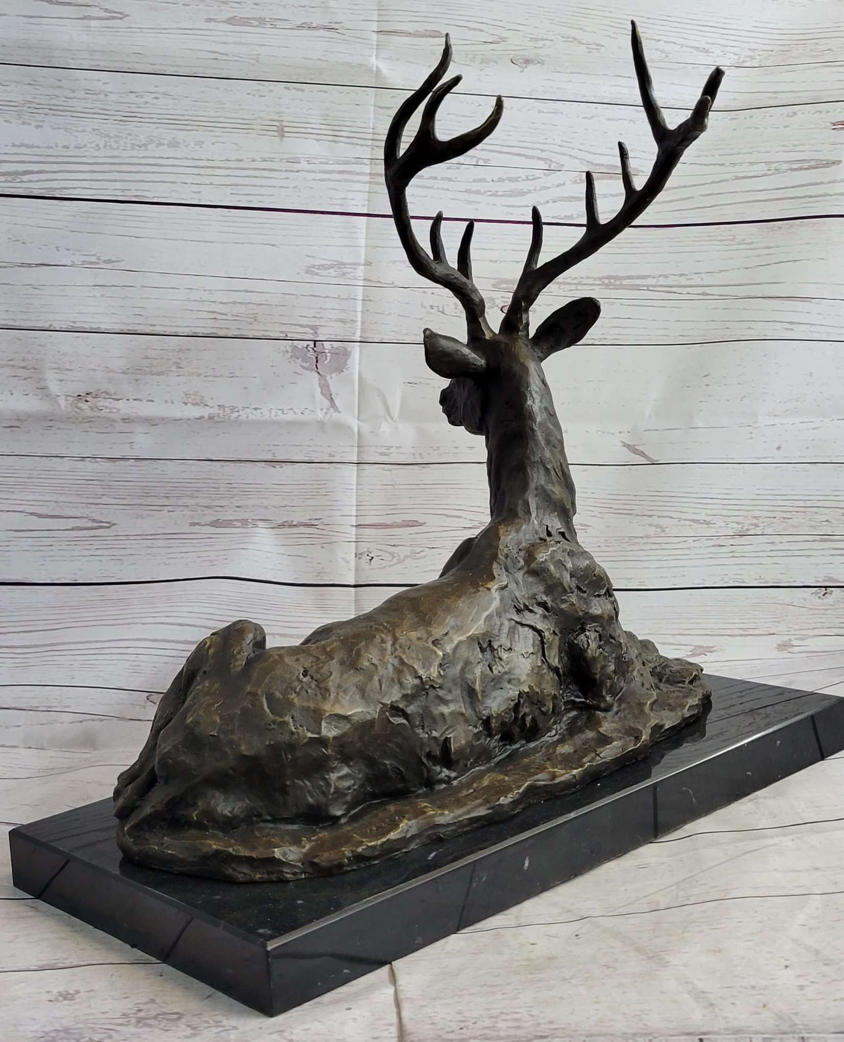 Stag Elk Deer Buck Hunter Bronze Marble Sportsman Art