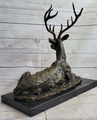 Stag Elk Deer Buck Hunter Bronze Marble Sportsman Art