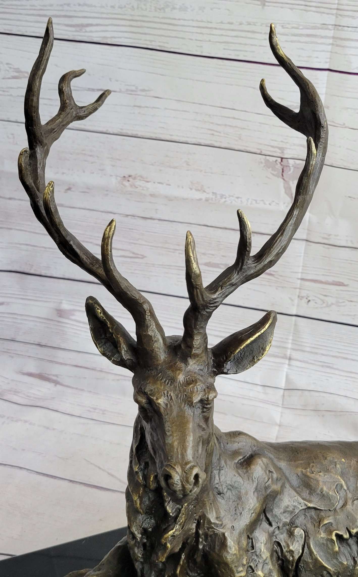 Stag Elk Deer Buck Hunter Bronze Marble Sportsman Art