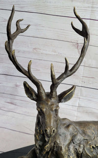 Stag Elk Deer Buck Hunter Bronze Marble Sportsman Art
