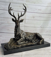 Stag Elk Deer Buck Hunter Bronze Marble Sportsman Art