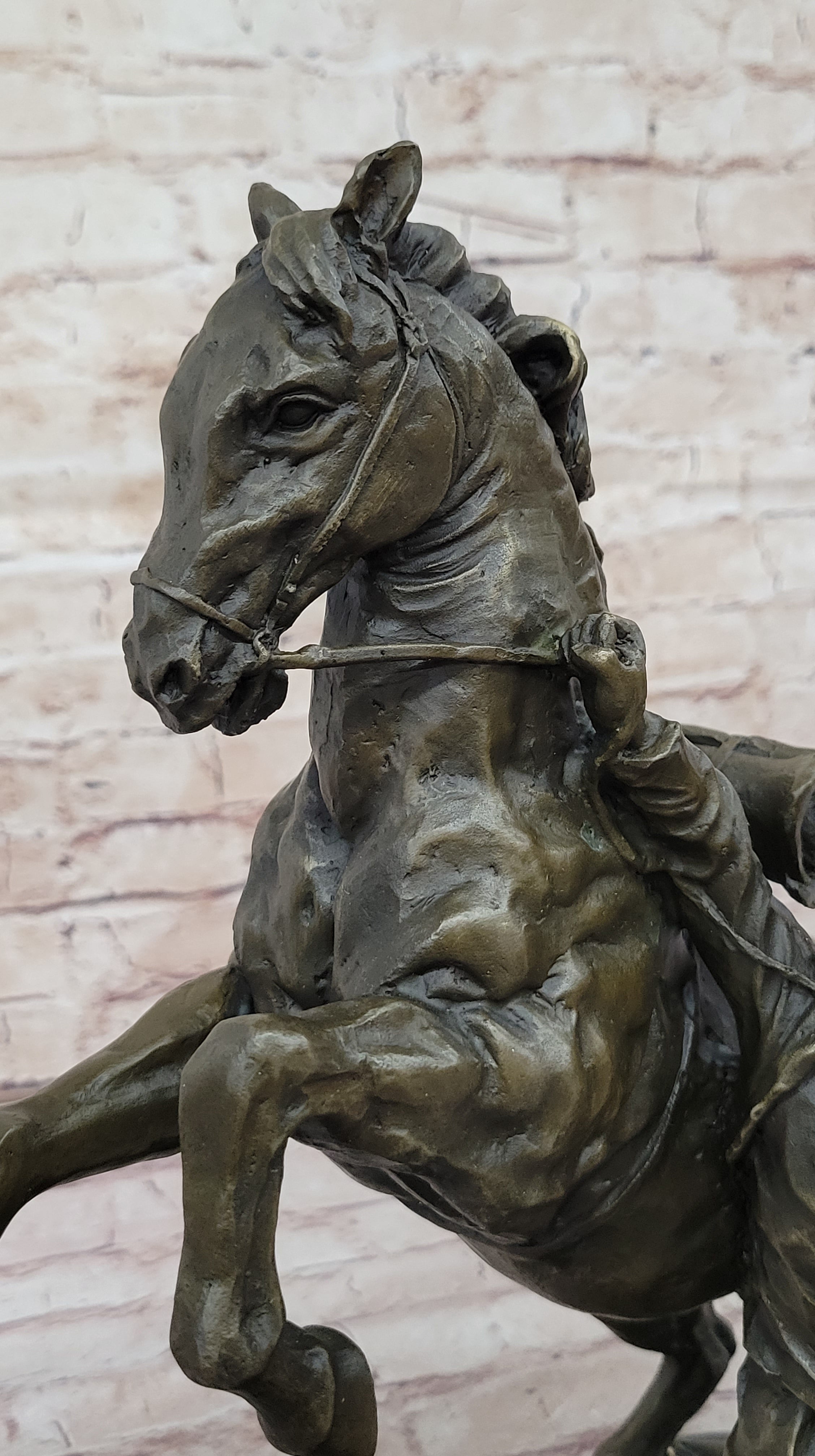 Bronze Cowboy Taming Rearing Horse – Western Art