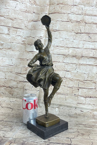 Bruno Zach Russian Tambourine Dancer Bronze Sculpture