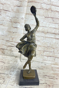 Bruno Zach Russian Tambourine Dancer Bronze Sculpture