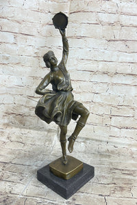 Bruno Zach Russian Tambourine Dancer Bronze Sculpture