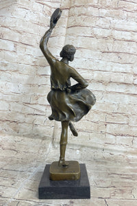 Bruno Zach Russian Tambourine Dancer Bronze Sculpture