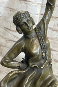 Bruno Zach Russian Tambourine Dancer Bronze Sculpture