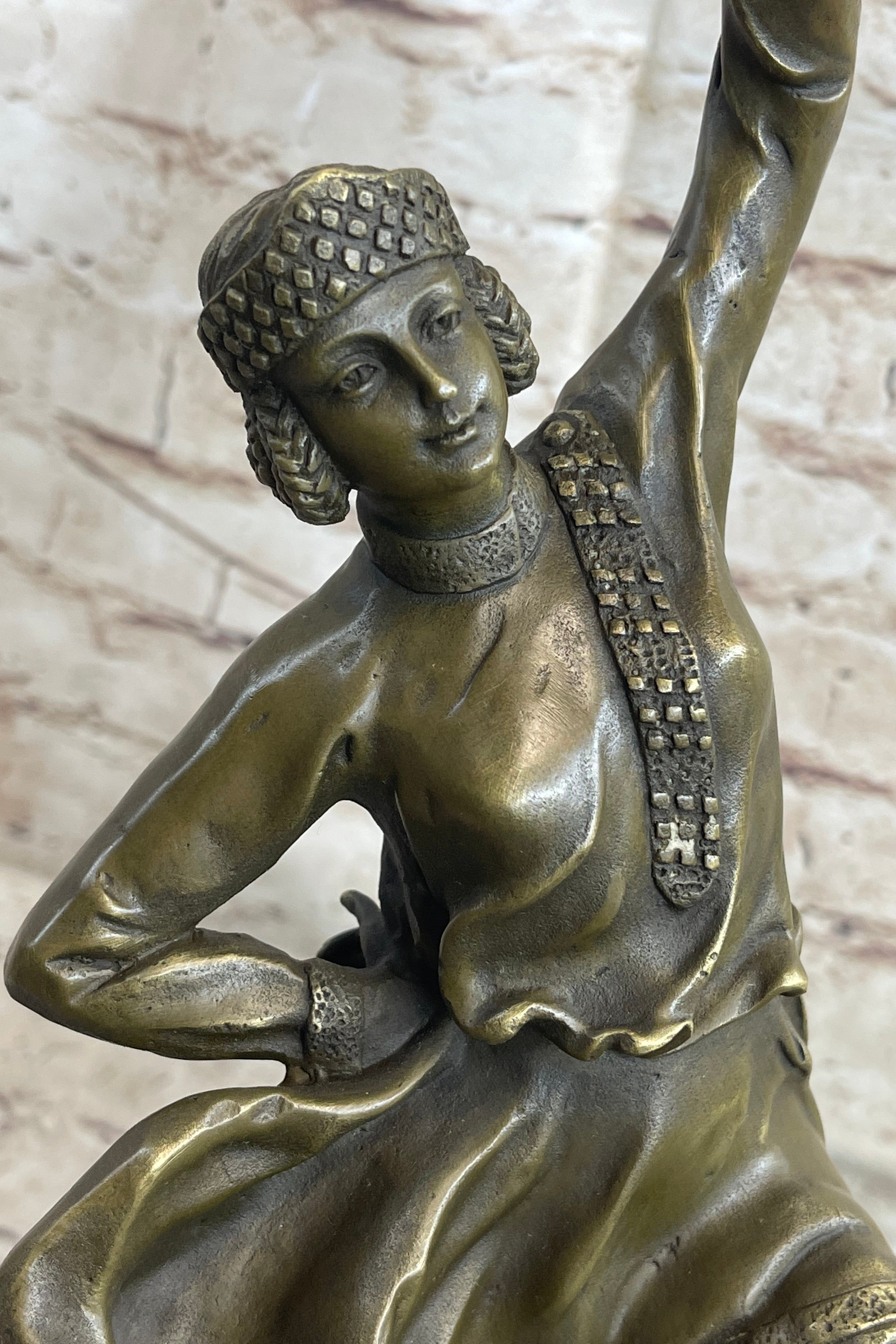 Bruno Zach Russian Tambourine Dancer Bronze Sculpture