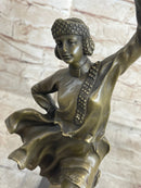 Bruno Zach Russian Tambourine Dancer Bronze Sculpture