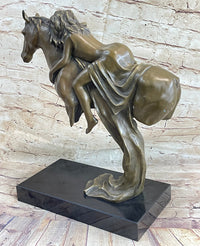 Young Woman on Horseback - Surreal Abstract Bronze Sculpture