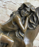 Young Woman on Horseback - Surreal Abstract Bronze Sculpture