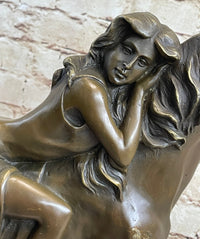 Young Woman on Horseback - Surreal Abstract Bronze Sculpture