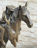 Young Woman on Horseback - Surreal Abstract Bronze Sculpture