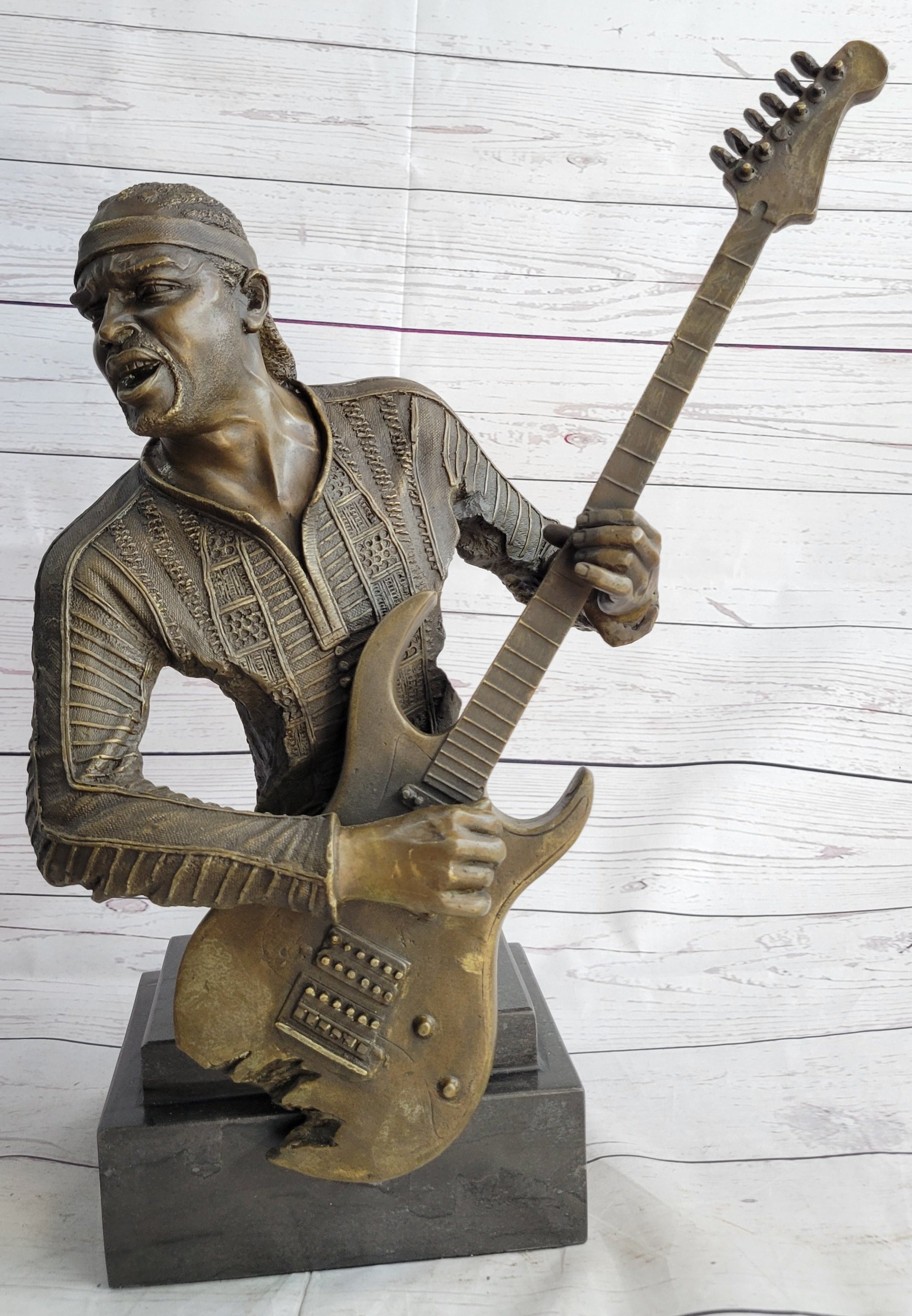 Jimi Hendrix Bronze Sculpture 18" x 17"