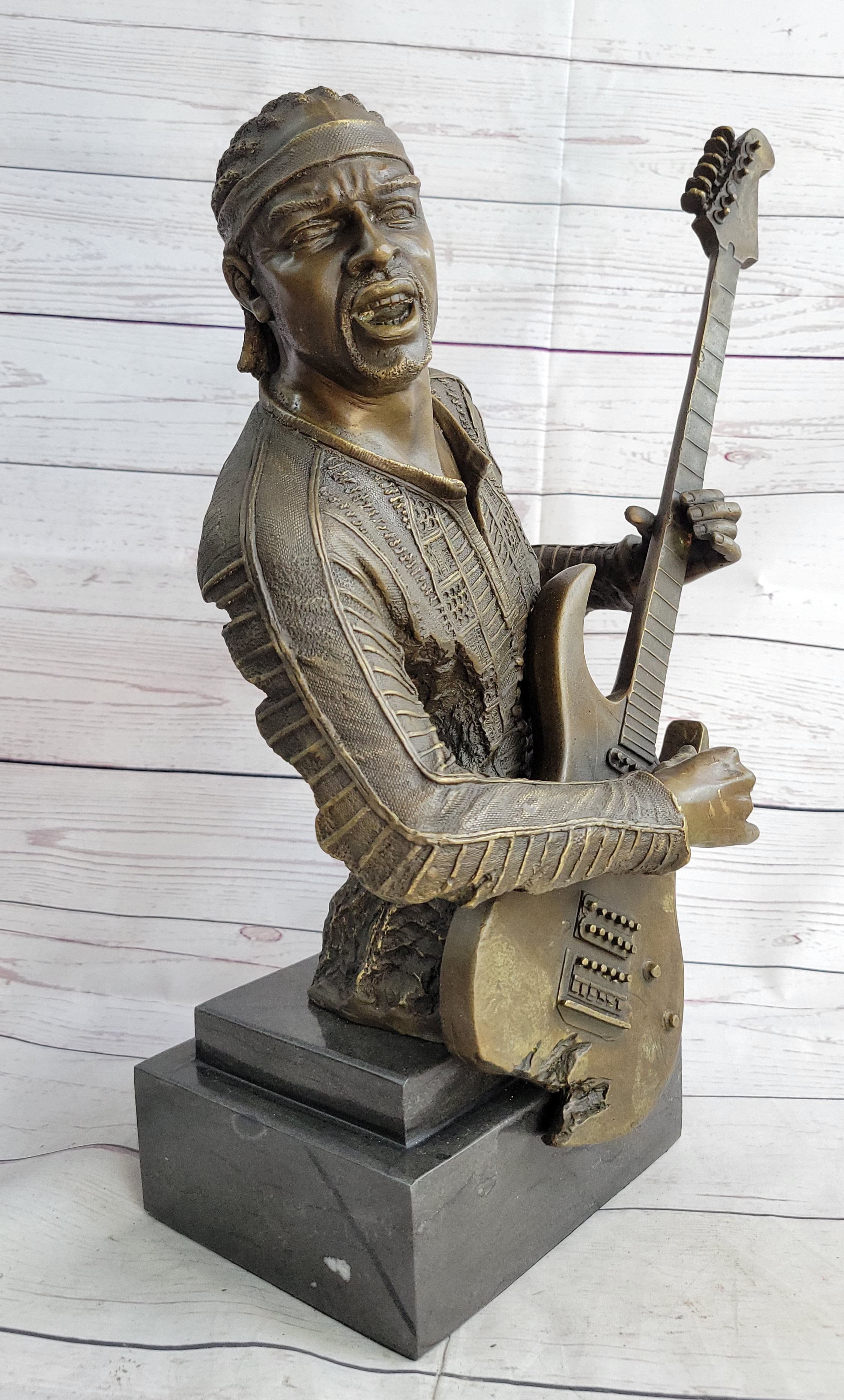 Jimi Hendrix Bronze Sculpture 18" x 17"