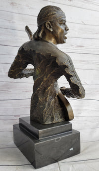 Jimi Hendrix Bronze Sculpture 18" x 17"