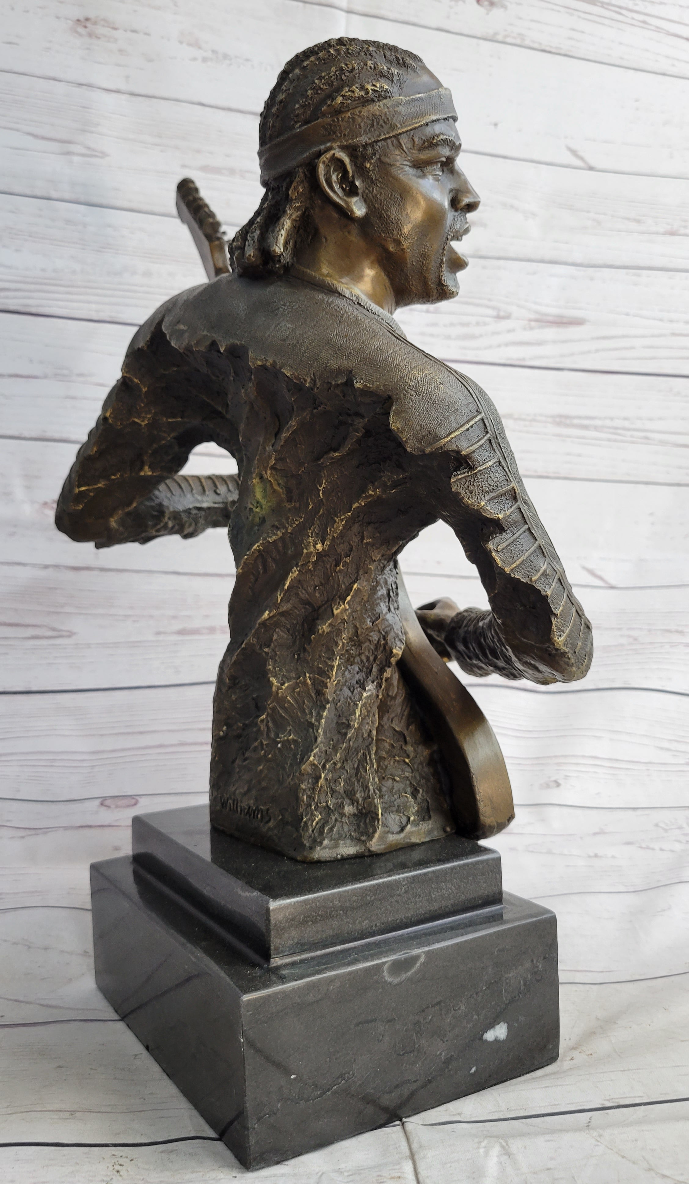 Jimi Hendrix Bronze Sculpture 18" x 17"