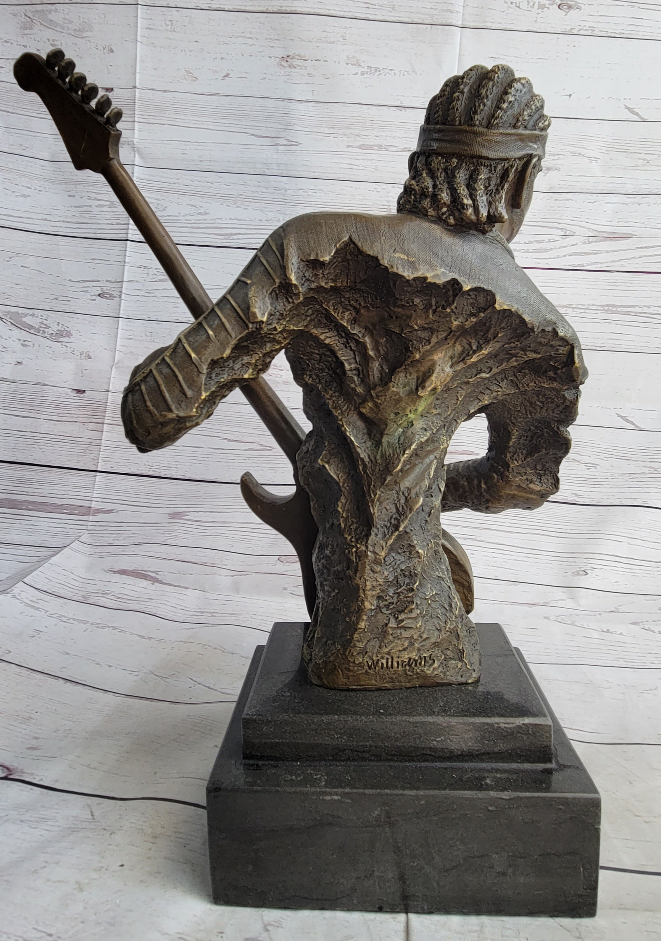 Jimi Hendrix Bronze Sculpture 18" x 17"