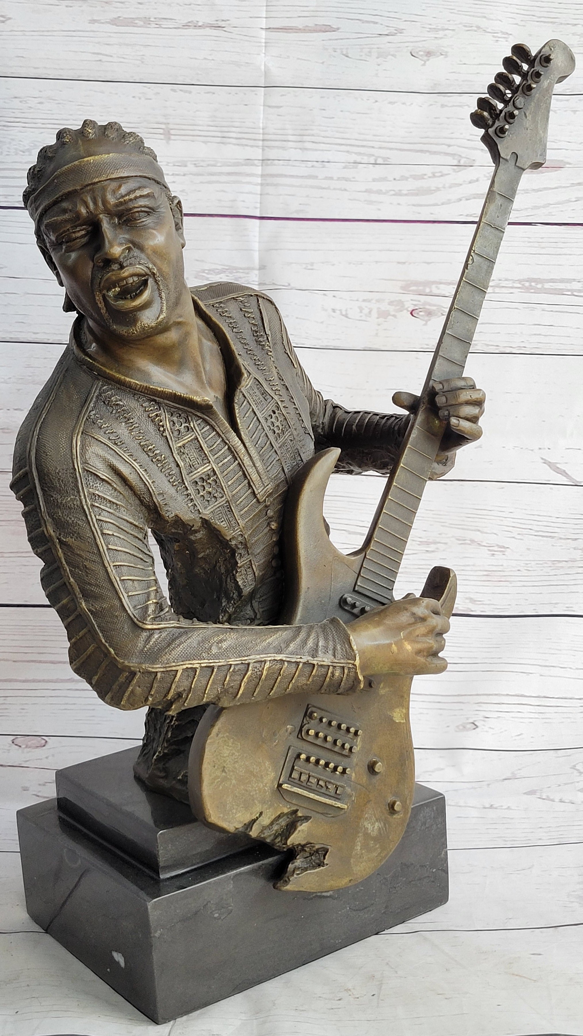 Jimi Hendrix Bronze Sculpture 18" x 17"