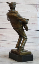 African American Bassist Bronze Sculpture Art