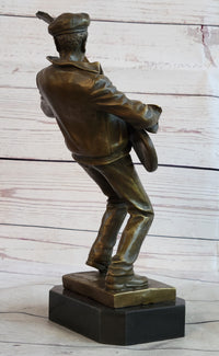 African American Bassist Bronze Sculpture Art