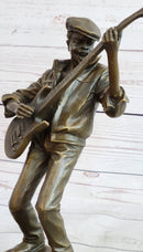 African American Bassist Bronze Sculpture Art