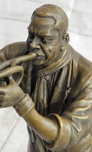 African American Jazz Trumpet Player Bronze Sculpture